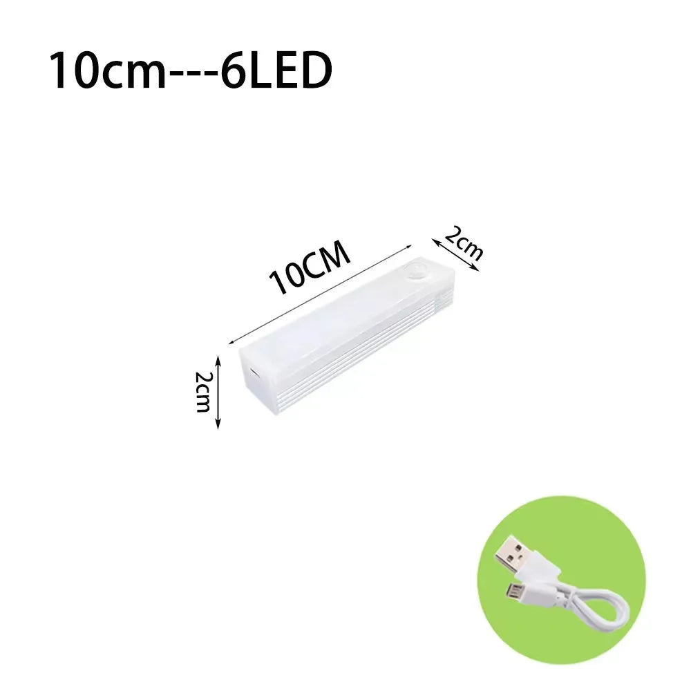 LED Motion Sensor Night Light – USB Rechargeable Under-Cabinet Lighting for Kitchens, Bedrooms & Wardrobes | Smart Indoor Sensor Lamp